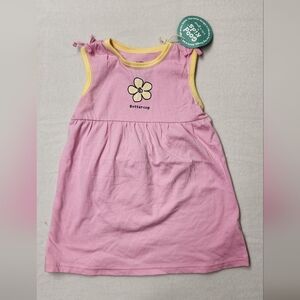 NWT Life Is Good Pastel Pink Buttercup Flower Dress Tank Yellow Cotton 12-18M